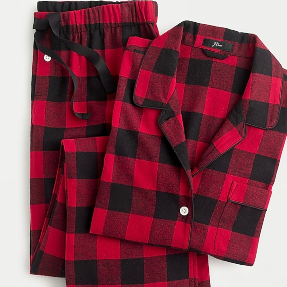 J. Crew Flannel Pajama Set Buffalo Check Plaid M NWT